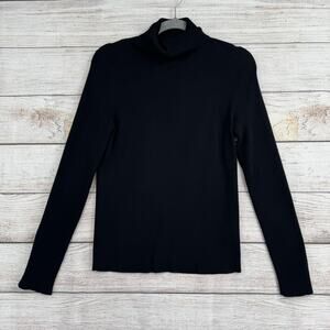 Maeve Anthropologie Rib Knit Turtleneck Sweater Womens Large Black